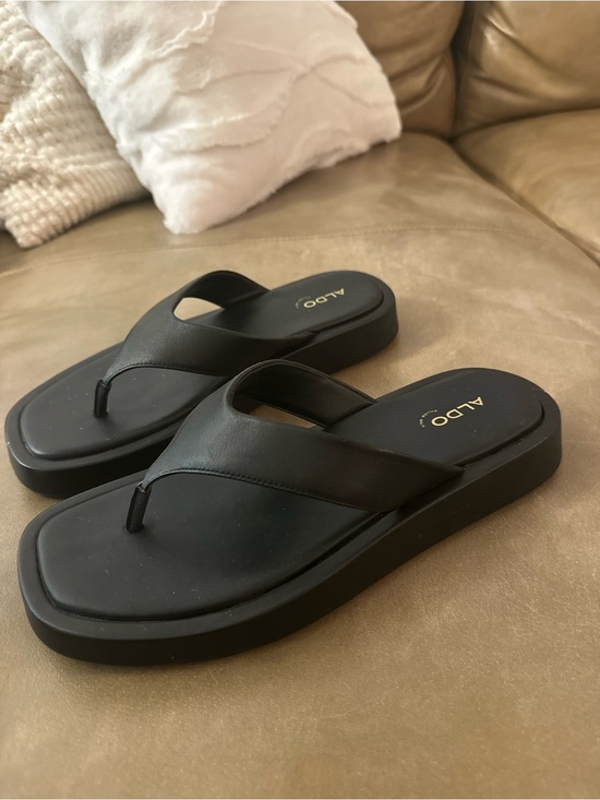 Aldo Shoes - Aldo Black Platform Thong Sandals